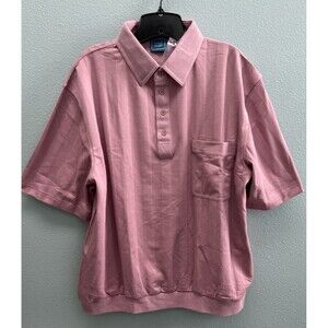 New Tropi-Cool Men’s XLG-RG Short Sleeve Tone on Tone Apricot Knit Shirt Vintage